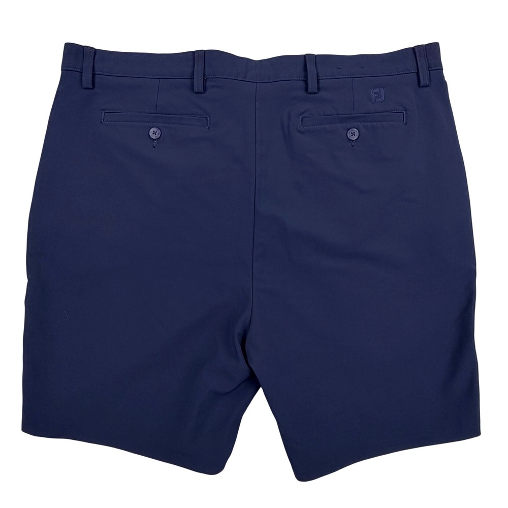 FJ FootJoy Performance Golf Shorts Men 40 Navy Blue Spandex Stretch Chino 8" - Picture 2 of 11